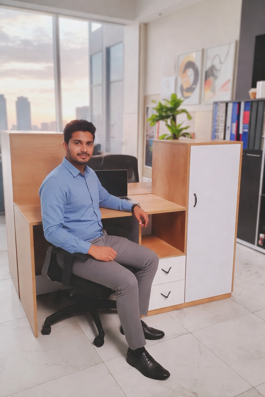 Self Office Desk with Cabinet & Drawers