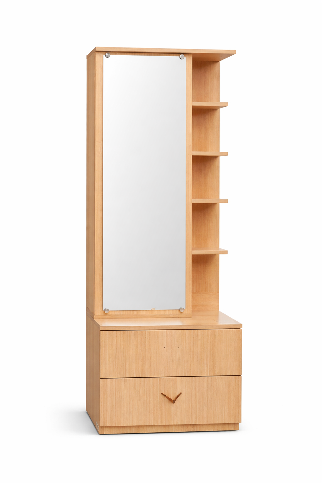 Modern Dressing Table with Mirror & Side Shelves