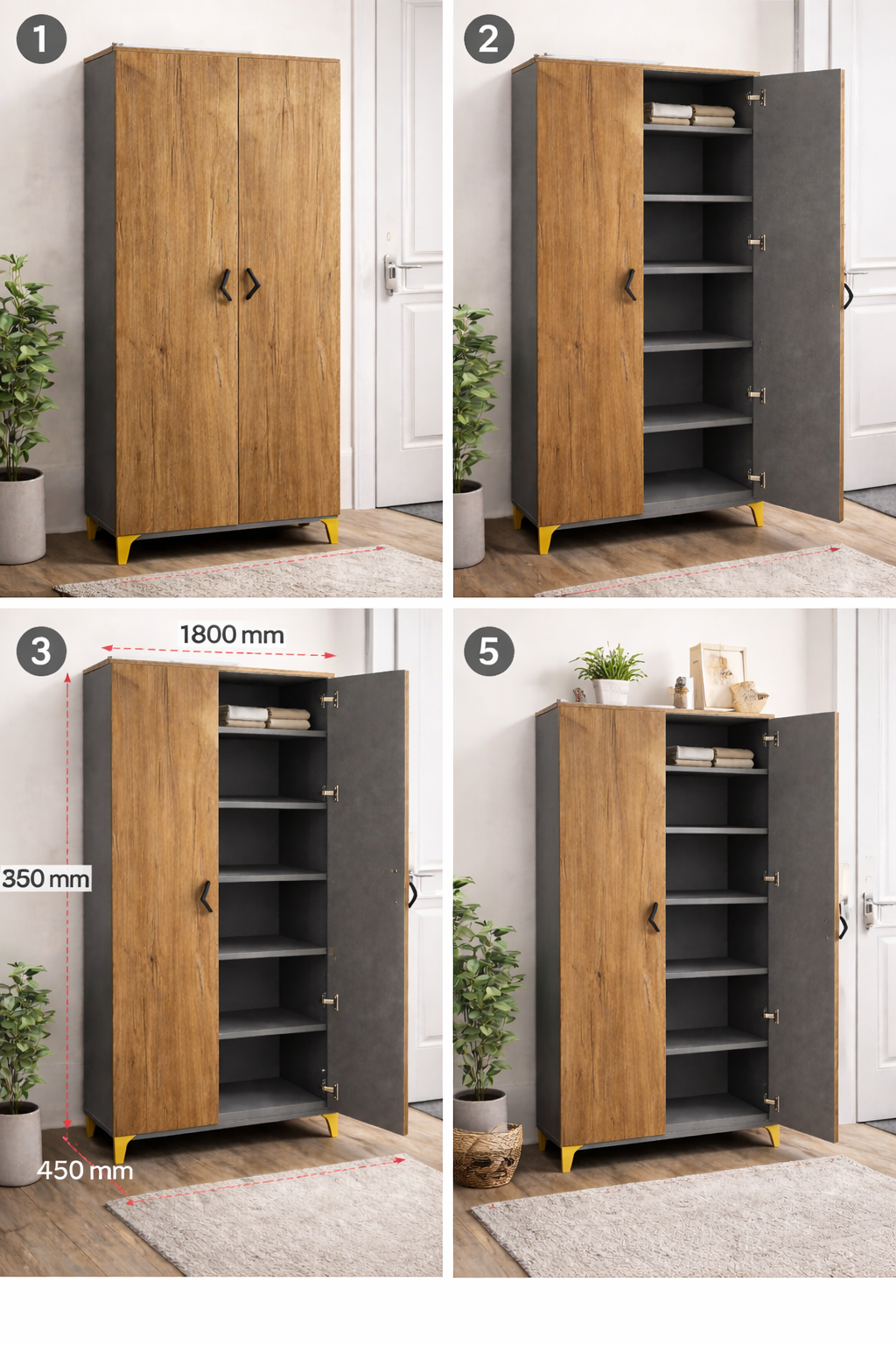 Double Door Storage Wardrobe