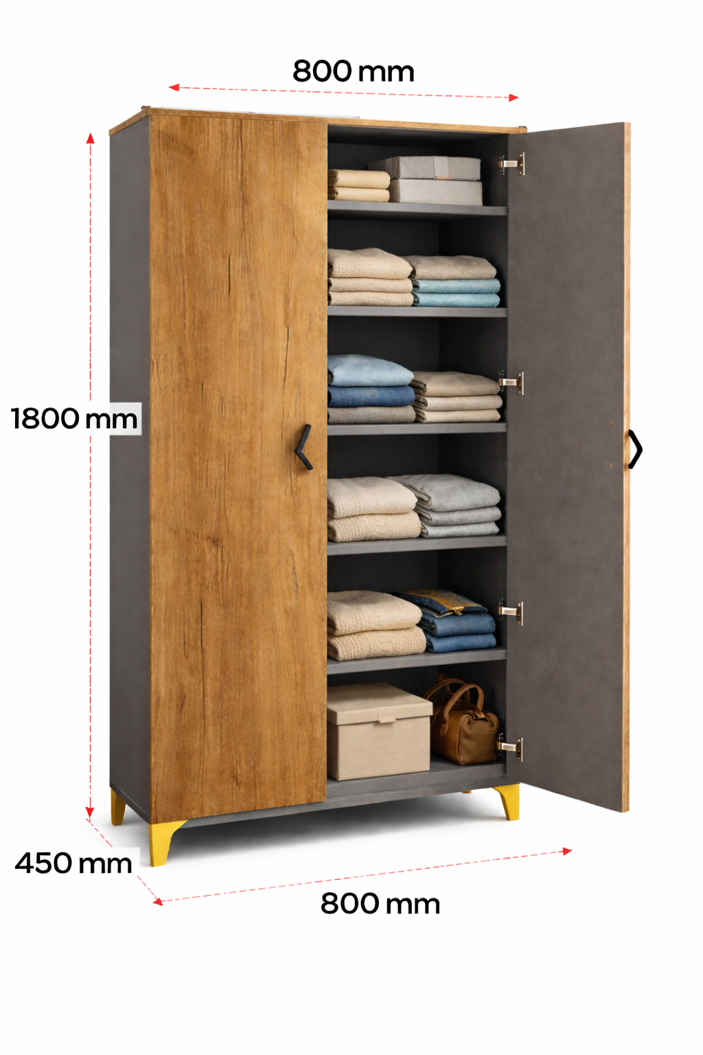 Double Door Storage Wardrobe